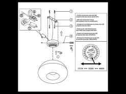 New Brena - Lámpara de techo redonda con LED integrado Fabas Luce - Aplique de pared LED regulable de 19 W - Cóncavo color coñac Marru00f3n