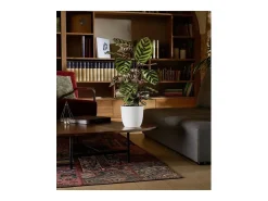Cache-pot Opale marfil Ø 29,5 cm diseño facetado sin pies para macetas Blanco Discount