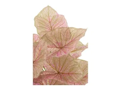 J-Line Planta Artificial-Caladium en maceta negra de plástico de 25x25x57 cm Rosa