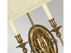 Aplique Para Pared-Cambridge 2 ljus vägglampa polerad mässing Camel