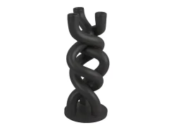 PRESENT TIME Portavelas Y Vela-Candelabro retorcido - Negro