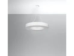 Sollux Lighting Candelabros Astrona slim minimalista de tela/PVC/acero - 6 fuentes luminosas 3000K - L.70 x A.102 cm - Blanco