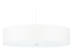 Sollux Lighting Lámpara Suspendida-Candelabros Kalmaris minimalista de tela/vidrio/acero - 5 fuentes luminosas 3000K - L.50 x A.102 cm - Blanco