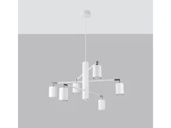 Sollux Lighting Candelabros Lemmi Moderno De Acero - 6 Fuentes Luminosas - L.77 X A.125 Cm - Blanco Clearance