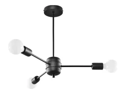 Sollux Lighting Candelabros Lingoro moderno de acero - 3 fuentes luminosas 3000K - L.61 x A.46 cm - Negro