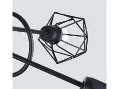 Sollux Lighting Candelabros Lunova moderno de acero - 5 fuentes luminosas 4000K - L.58 x A.28,5 cm - Negro