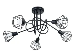 Sollux Lighting Candelabros Lunova moderno de acero - 5 fuentes luminosas 3000K - L.58 x A.28,5 cm - Negro Online