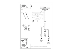 Sollux Lighting Candelabros Luxra desván de acero - 3 fuentes luminosas 3000K - L.25 x A.100 cm - Negro Best