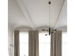 New Sollux Lighting Candelabros Luxra desván de acero - 3 fuentes luminosas 4000K - L.25 x A.100 cm - Negro