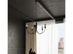 Sollux Lighting Candelabros Minimo moderno de acero - 3 fuentes luminosas 4000K - L.45 x A.100 cm - Negro Hot