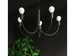 Sollux Lighting Candelabros Minimo moderno de acero - 5 fuentes luminosas 3000K - L.45 x A.100 cm - Negro Online