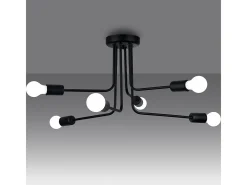 Sollux Lighting Candelabros Norah Moderno De Acero - 6 Fuentes Luminosas - L.68 X A.33 Cm - Negro Discount