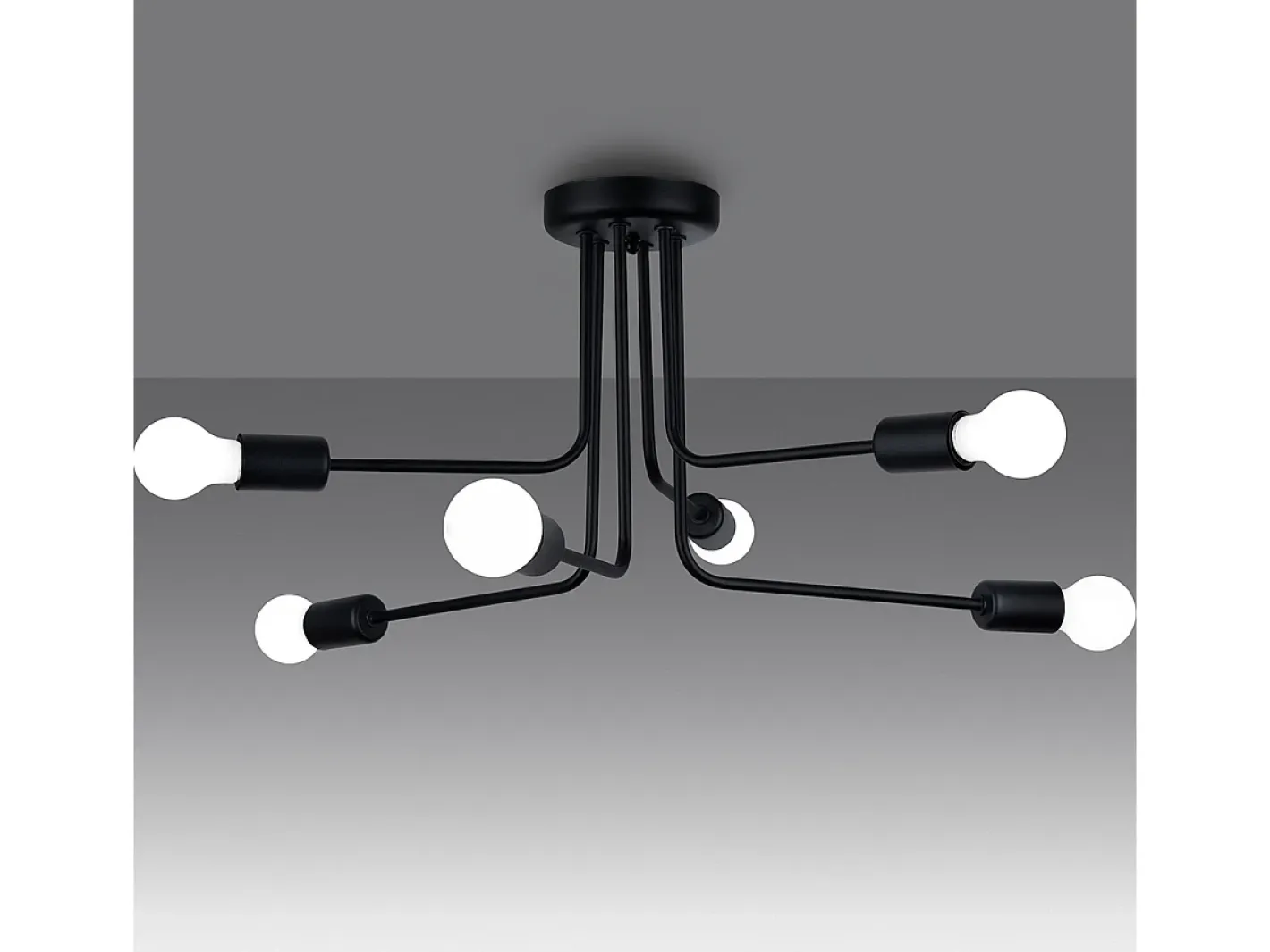 Sollux Lighting Candelabros Norah Moderno De Acero - 6 Fuentes Luminosas - L.68 X A.33 Cm - Negro Discount