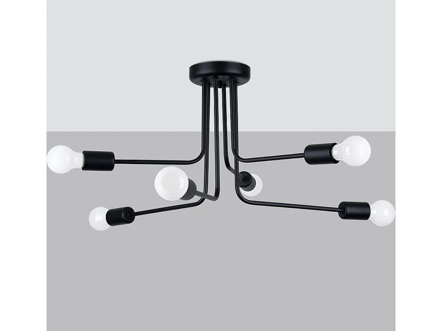 Sollux Lighting Candelabros Norah Moderno De Acero - 6 Fuentes Luminosas - L.68 X A.33 Cm - Negro Discount
