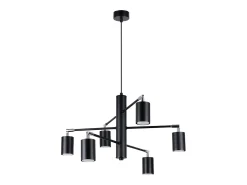 Sollux Lighting Candelabros Torim moderno de acero - 6 fuentes luminosas 3000K - L.77 x A.125 cm - Negro Sale