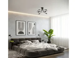 Sollux Lighting Candelabros Varilex industrial de acero - 6 fuentes luminosas 4000K - L.69 x A.29 cm - Negro Outlet