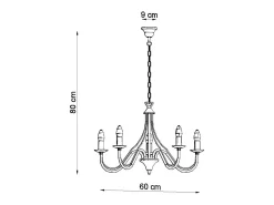 Sale Sollux Lighting Candelabros Vivow moderno de acero - 5 fuentes luminosas 4000K - L.60 x A.80 cm - Blanco