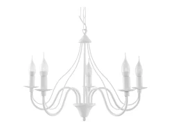 Sale Sollux Lighting Candelabros Vivow moderno de acero - 5 fuentes luminosas 4000K - L.60 x A.80 cm - Blanco