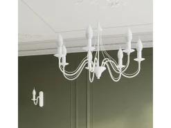 Sollux Lighting Candelabros Vivow moderno de acero - 3 fuentes luminosas 3000K - L.60 x A.80 cm - Blanco Outlet