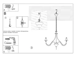 Sollux Lighting Candelabros Vivow moderno de acero - 3 fuentes luminosas 3000K - L.60 x A.80 cm - Blanco Outlet