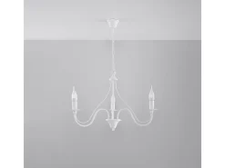 Sollux Lighting Candelabros Vivow moderno de acero - 3 fuentes luminosas 3000K - L.60 x A.80 cm - Blanco Outlet