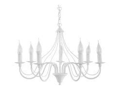 Clearance Sollux Lighting Candelabros Vivow moderno de acero - 7 fuentes luminosas 4000K - L.60 x A.80 cm - Blanco