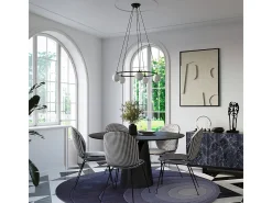Sollux Lighting Candelabros Zynfi moderno de acero/vidrio - 5 fuentes luminosas 4000K - L.80 x A.98 cm - Negro Online