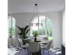 Sollux Lighting Candelabros Zynfi moderno de acero/vidrio - 5 fuentes luminosas 3000K - L.80 x A.98 cm - Negro Hot