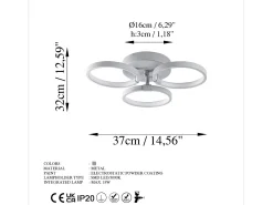 Menzzo Plafón-Chandelier - Nardo Grey Gris