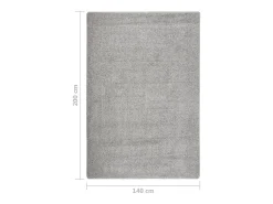 Garden Furniture Charleroi Alfombra peluda antideslizante 140x200 cm Gris claro Clearance