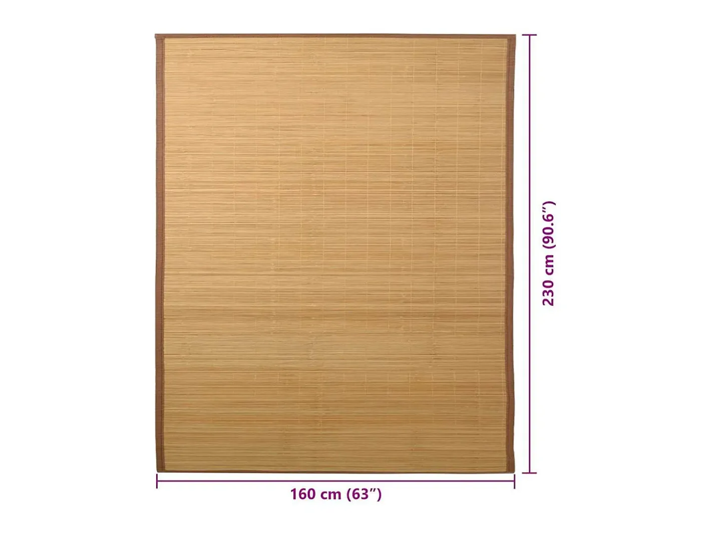 Garden Furniture Claire-Emmanuelle-Rose Alfombra de bambú color natural 160x230 cm Marru00f3n Online