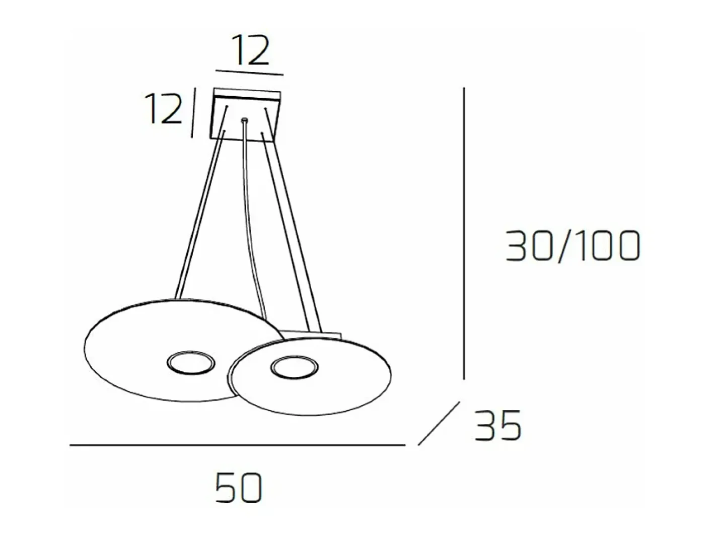 Lámpara Suspendida-Cloud Sospensione 2 Luci Sabbia Marru00f3n