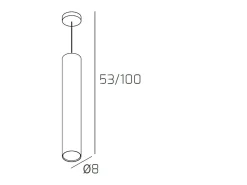 Lámpara Suspendida-Cloud Sospensione Tubo H.50 1 Luce Sabbia Marru00f3n