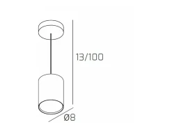 Sale Cloud Sospensione Tubo H.10 1 Luce Sabbia Marru00f3n