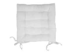 Discount Soleil d'ocre Cojin de silla acolchado en algodón 40x40x5 cm PANAMA Blanco