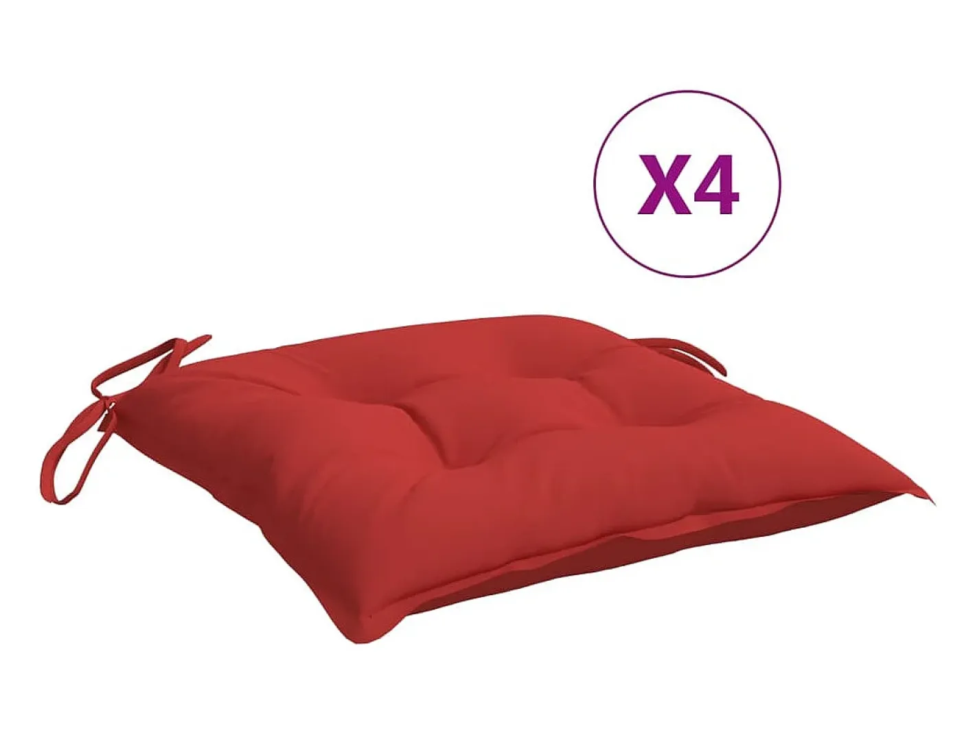 Discount Cojines de palets de jardín 4 uds tela Oxford 50x50x7 cm ES582241 Rojo
