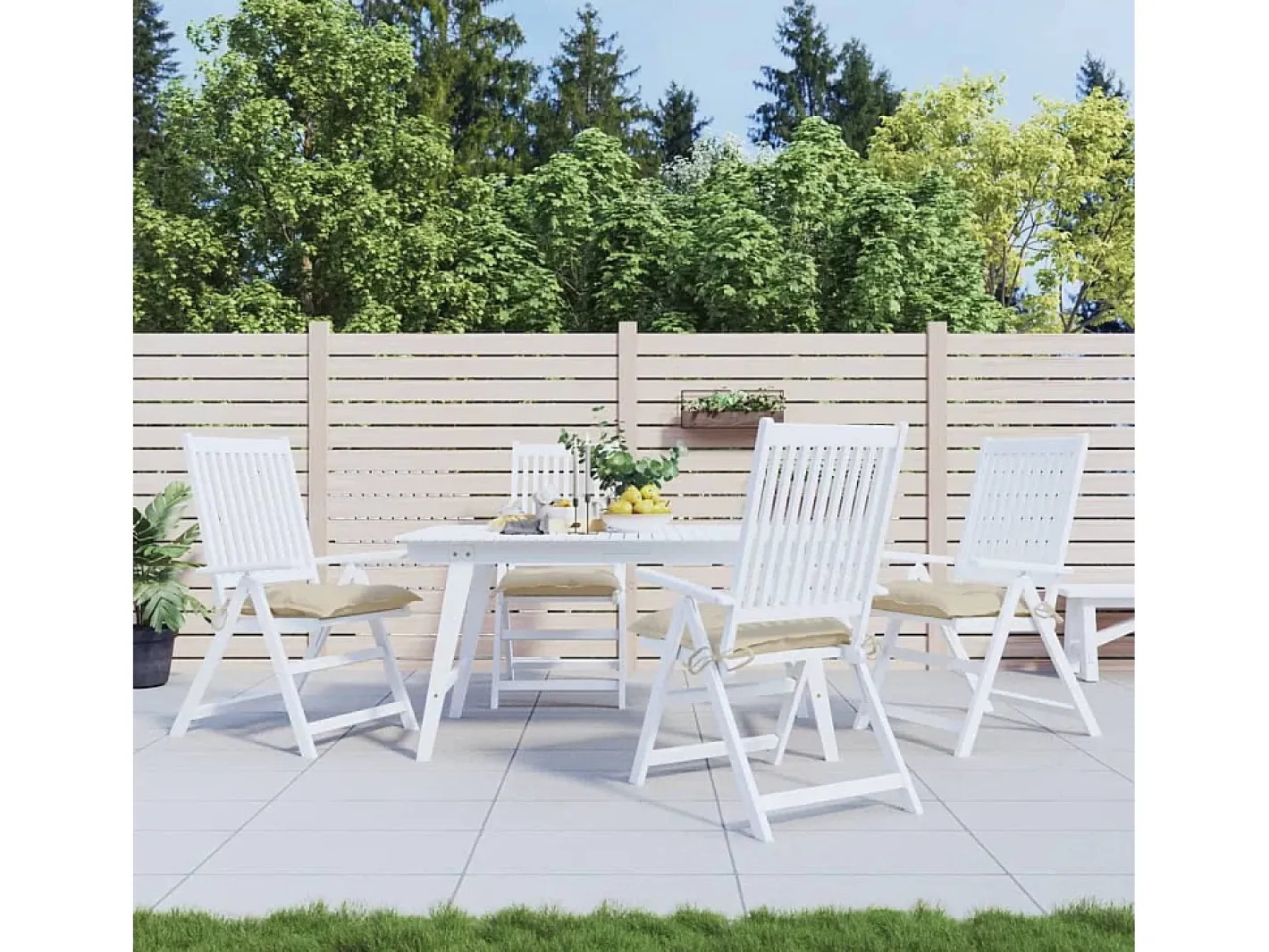 Ropa De Casa-Cojines de palets de jardín 4 uds tela Oxford 50x50x7 cm ES217667 Beige