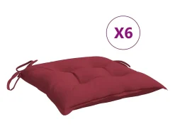 Clicnbuy Ropa De Casa-Cojines de palets de jardín 6 unidades Oxford tinto 50x50x7 cm Rojo