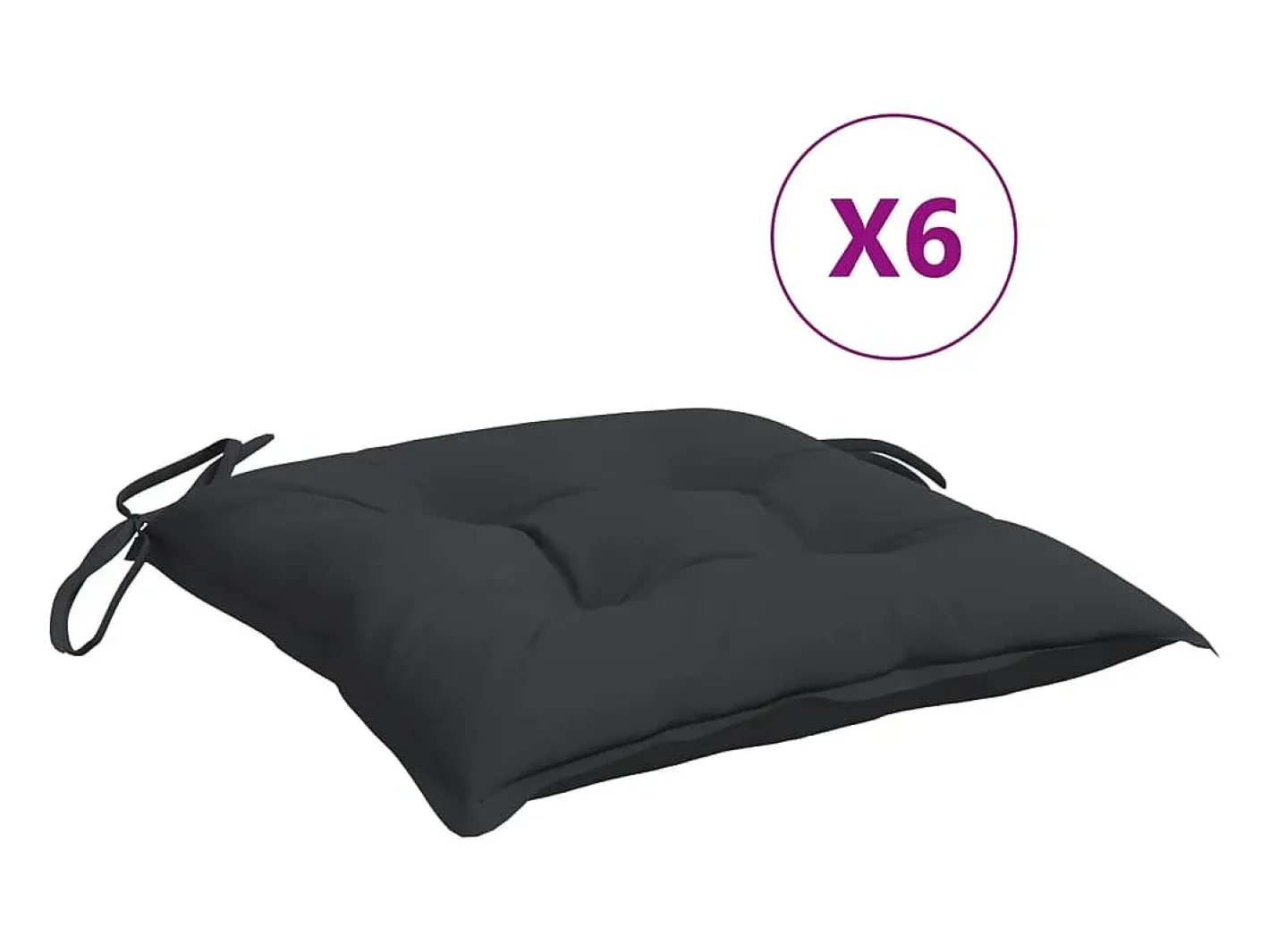 Cojines de palets de jardín 6 uds tela Oxford 50x50x7 cm ES812569 Negro Discount