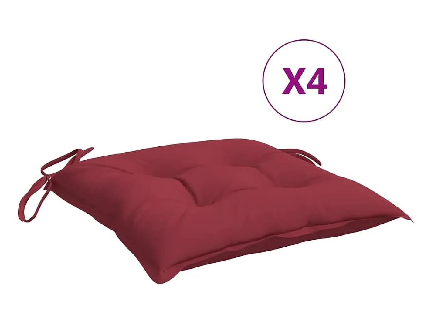Cojines de palets de jardín 4 uds Oxford tinto 50x50x7 cm ES727245 Rojo Sale