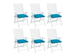 Clicnbuy Ropa De Casa-Cojines de palets de jardín 6 unidades tela Oxford 50x50x7 cm Azul