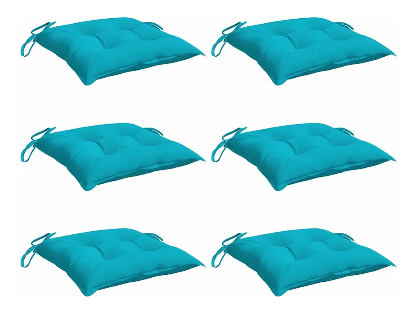 New Clicnbuy Cojines de silla 6 unidades tela Oxford turquesa 50x50x7 cm Azul turquesa