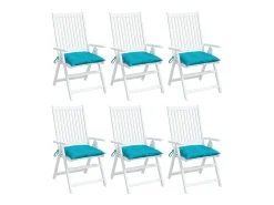 New Clicnbuy Cojines de silla 6 unidades tela Oxford turquesa 50x50x7 cm Azul turquesa