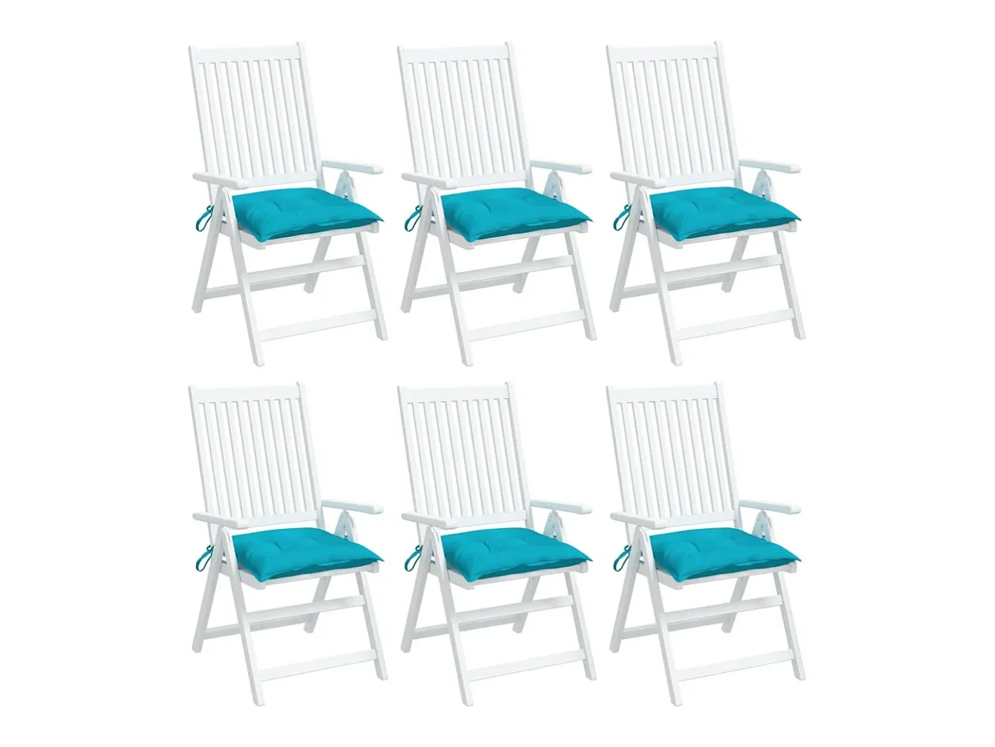New Clicnbuy Cojines de silla 6 unidades tela Oxford turquesa 50x50x7 cm Azul turquesa