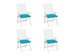 Clicnbuy Cojines de silla 4 unidades tela Oxford turquesa 50x50x7 cm Azul turquesa New