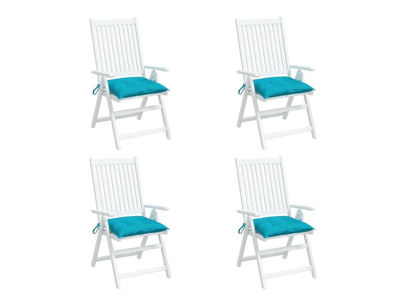 Clicnbuy Cojines de silla 4 unidades tela Oxford turquesa 50x50x7 cm Azul turquesa New