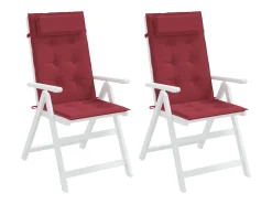 Clicnbuy Cojines de silla con respaldo alto 2 unidades tela Oxford tinto Rojo Hot