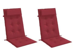 Clicnbuy Cojines de silla con respaldo alto 2 unidades tela Oxford tinto Rojo Hot