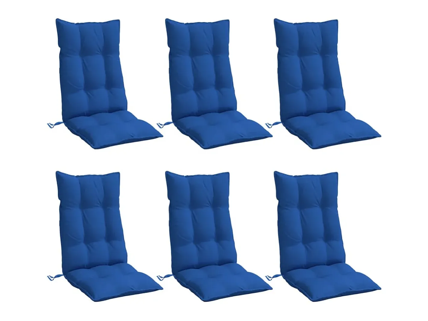 Clicnbuy Cojines de silla con respaldo alto 6 unidades tela Oxford klein Azul