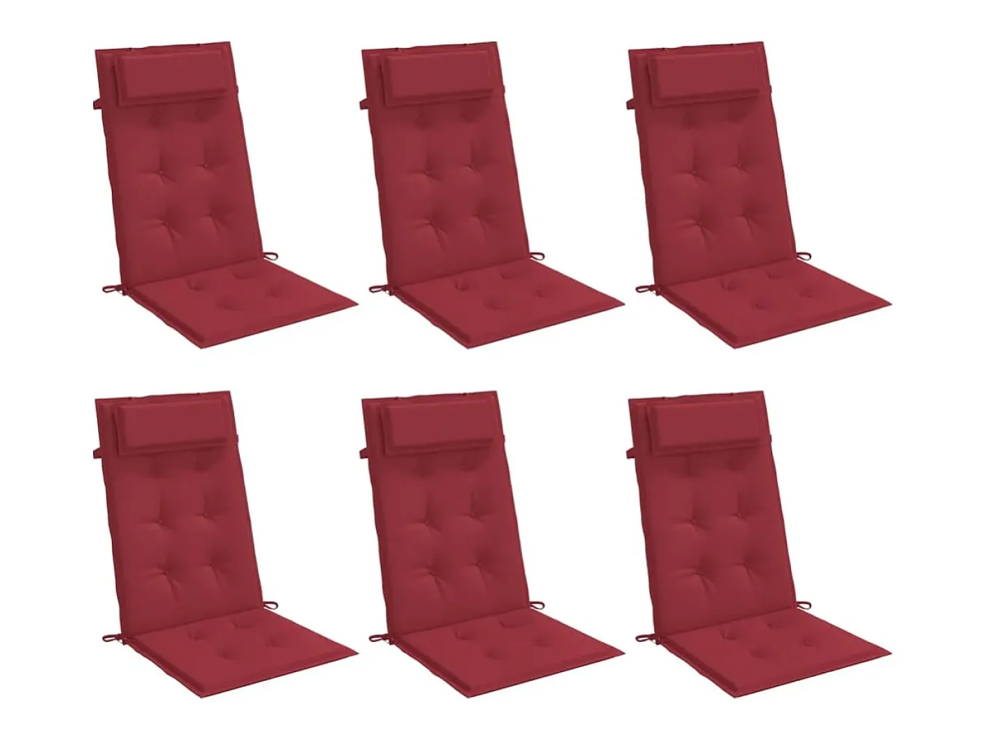 Clicnbuy Ropa De Casa-Cojines de silla con respaldo alto 6 unidades tela Oxford tinto Rojo